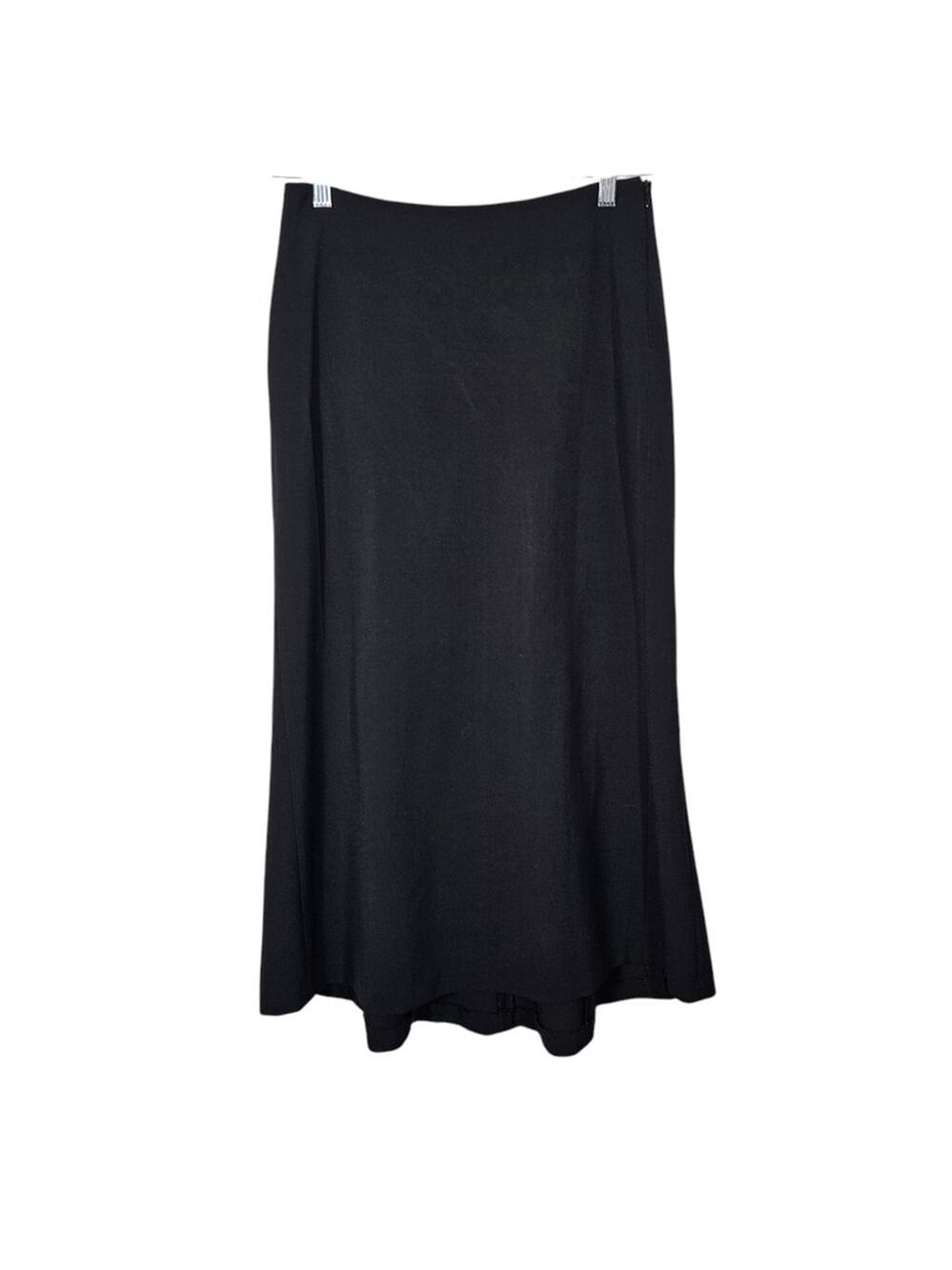 Marc Aurel Black Midi A-Line Skirt Hi-Lo Size 38 (M).